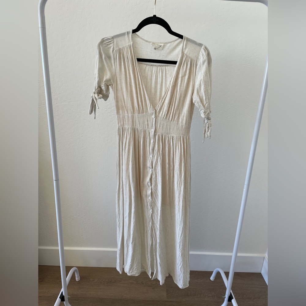 Cream Midi Dress.